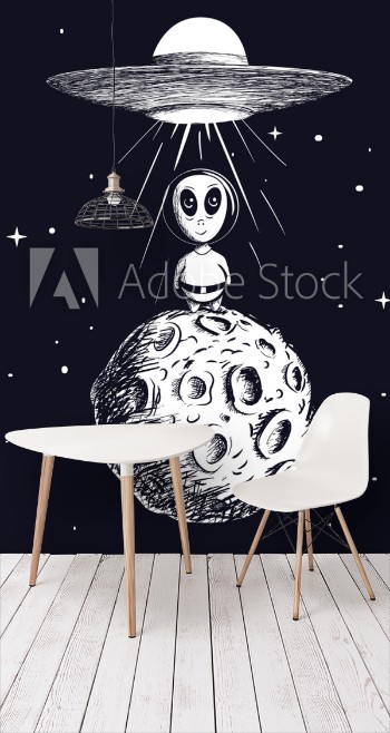 Bild på alien landed to moon from ufo
